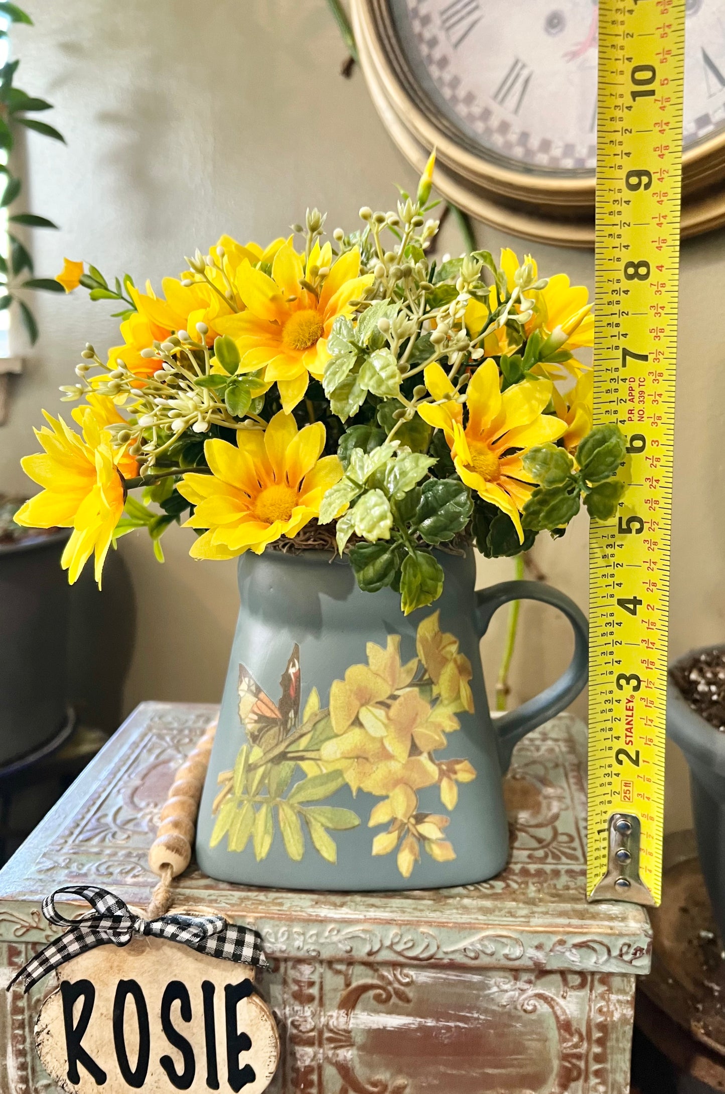 Yellow artificial flower arrangement