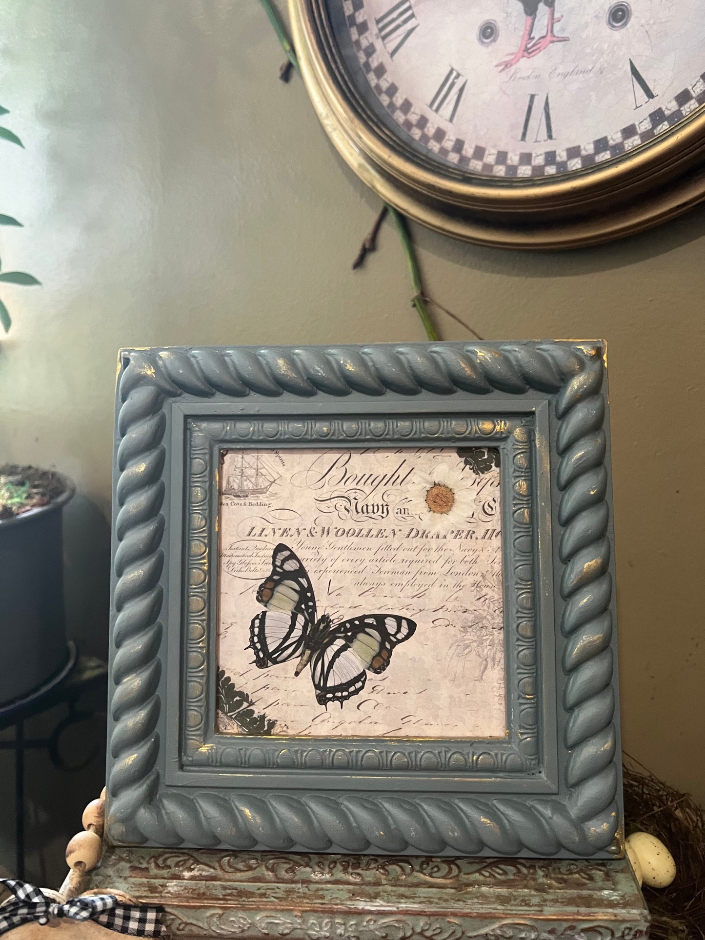 Home Decor, blue butterfly frame decor #home decor #butterfly #frames